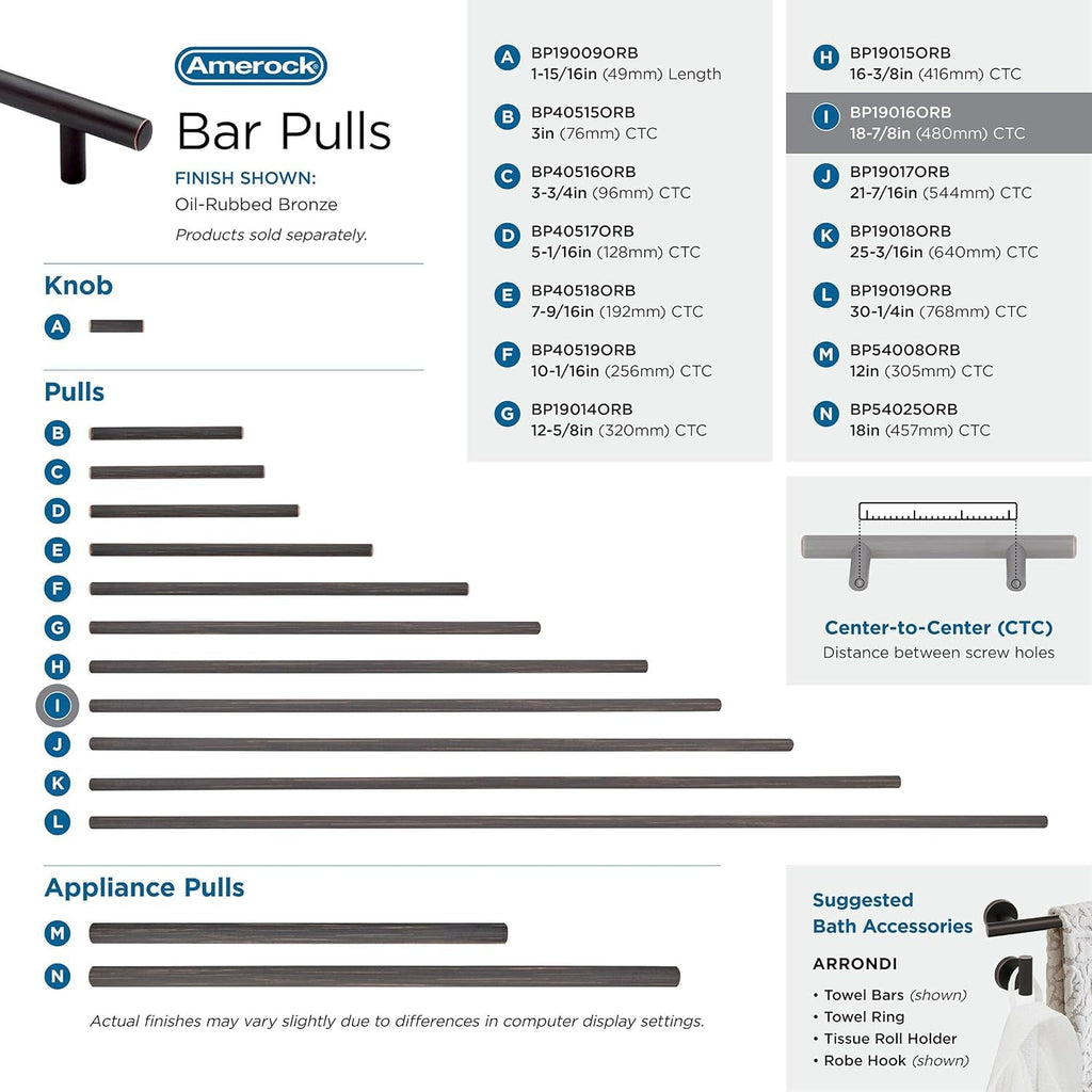 18-7/8" Bar Pulls Oil-Rubbed Bronze Drawer Pull