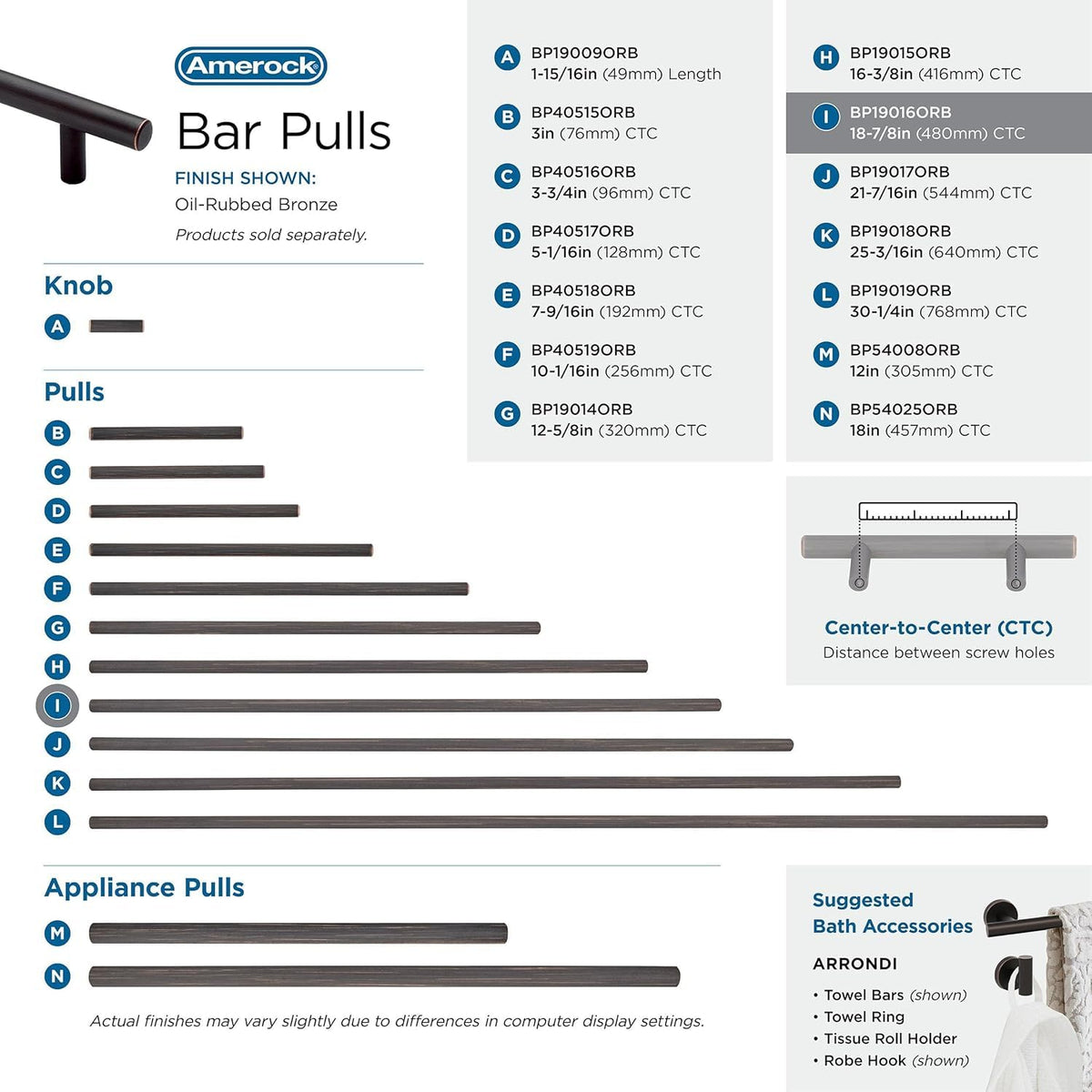 18-7/8" Bar Pulls Oil-Rubbed Bronze Drawer Pull
