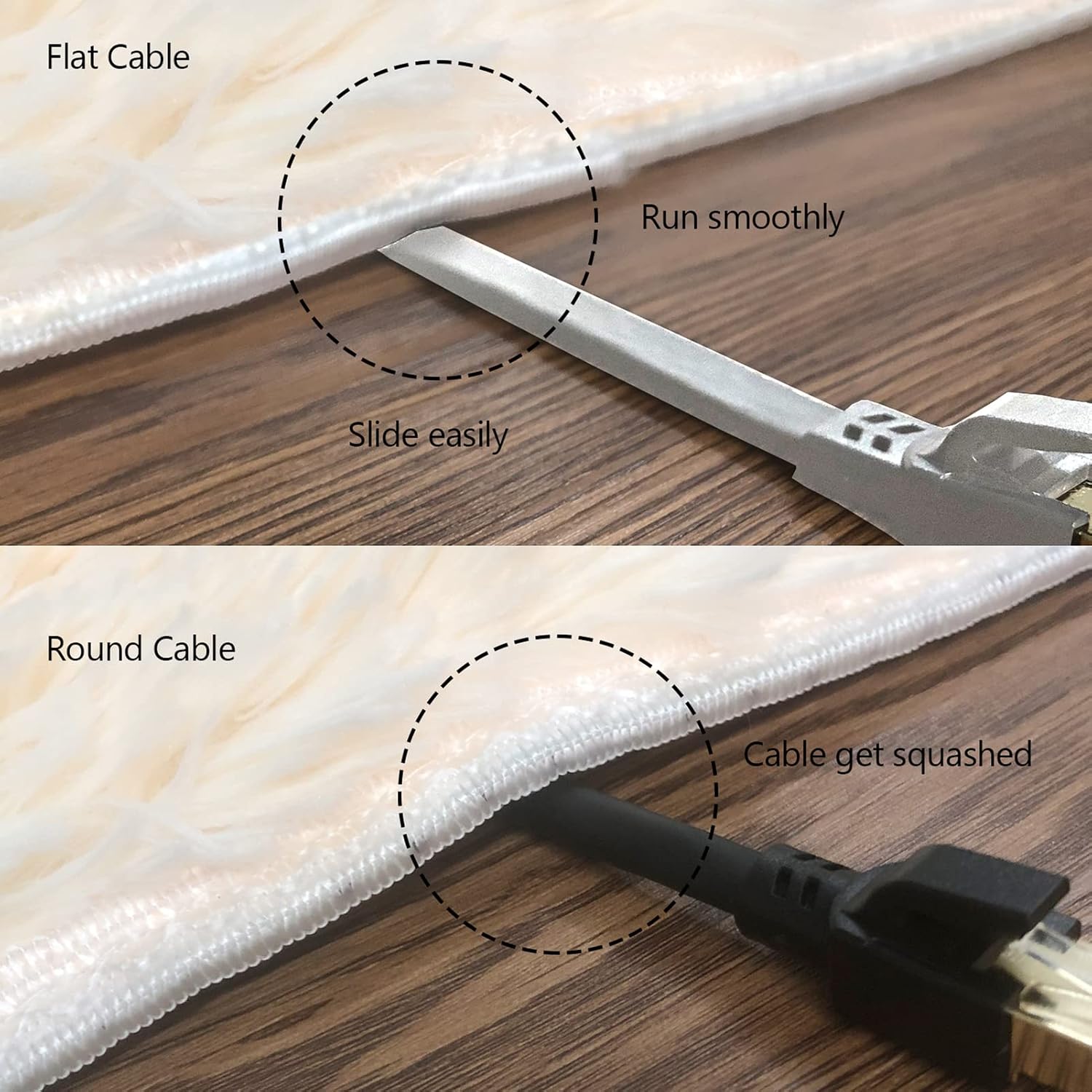 Cat8 Ethernet Cable 50ft 40Gbps 2000MHz Flat S/FTP LAN Cable White | High-Speed RJ45 Network Patch Cable for Router