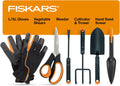 Vegetable Gardening Essentials 6-Piece Tool Set for Cultivating, Serrated Stainless Steel Shears & 4-in-1 Seed Sower