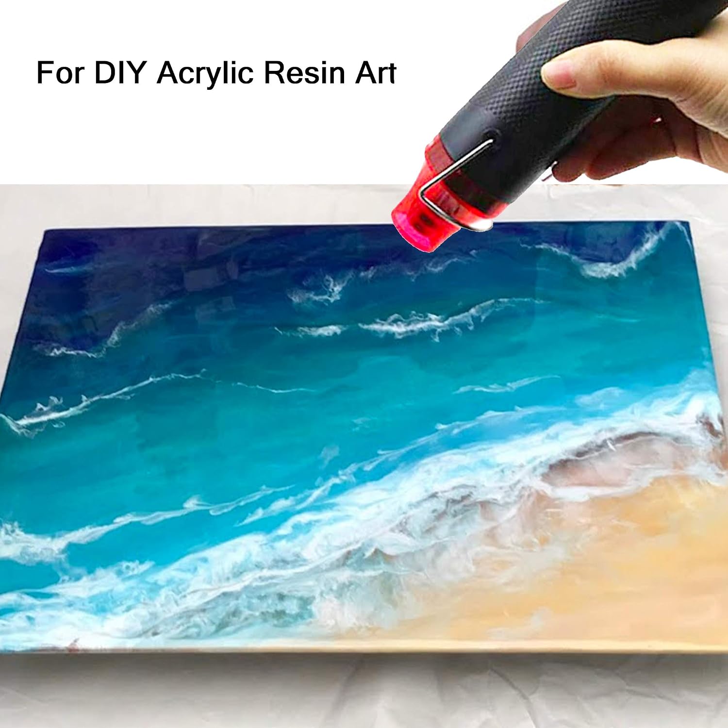 Bubble Removing Tool for Epoxy Resin and Acrylic Art, DIY Glitter Tumblers, Specially-Designed Heat Gun for Making