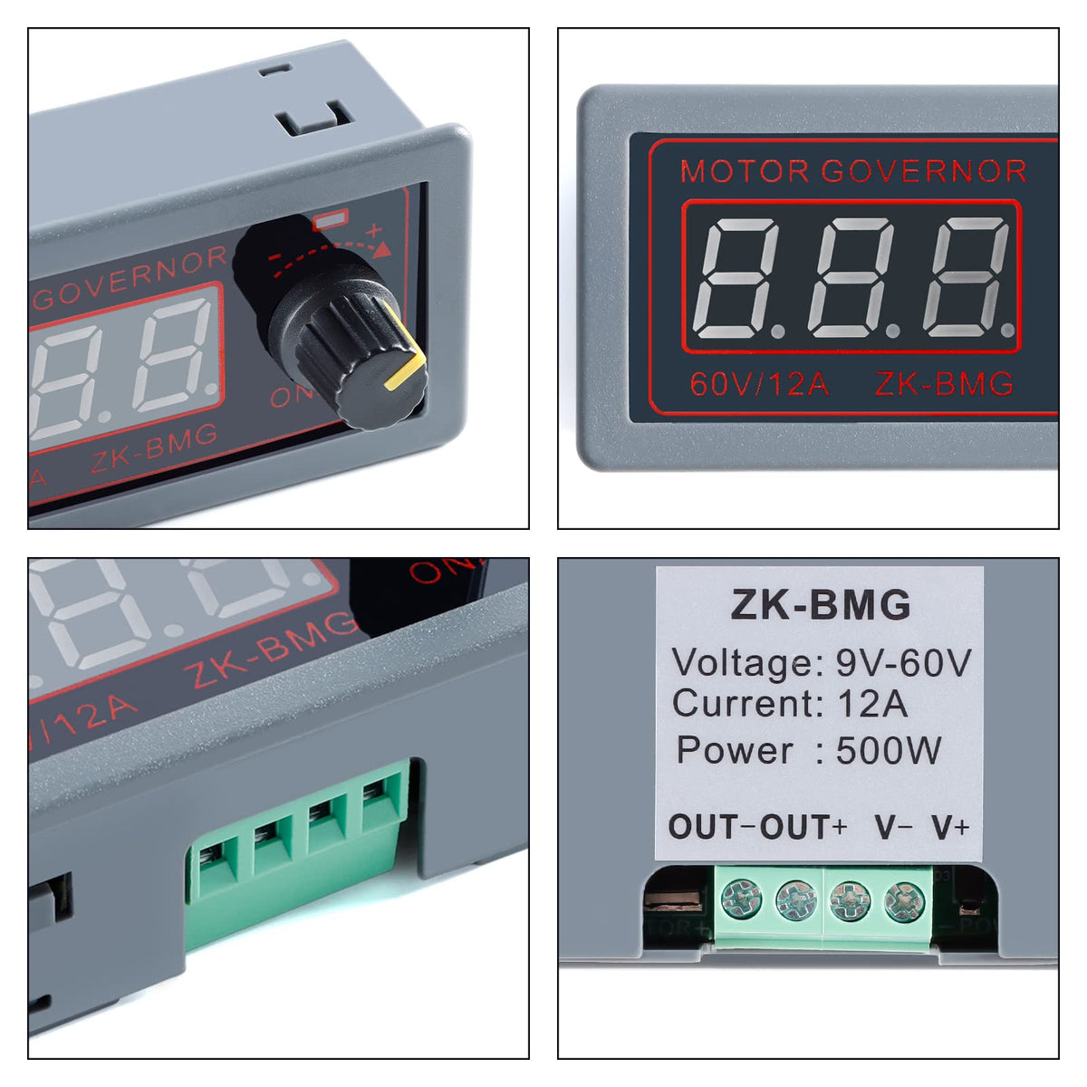 EC Buying ZK-BMG DC Motor Speed Controller, DC Motor Controller 9V-60V/12A/500W DC Encoder, PWM Control Adjustable Speed Variable Rotary Switch PWM Signal Generator Module