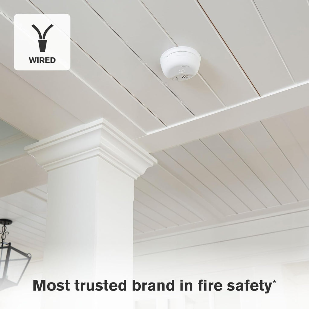 Combination Smoke & Carbon Monoxide Alarm, Interconnect Hardwire Detector with Battery Backup, SMICO100-AC, 1-Pack