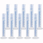 10Pack 100ml Plastic Graduated Cylinder, 2-Sided Marking Lab Cylinders