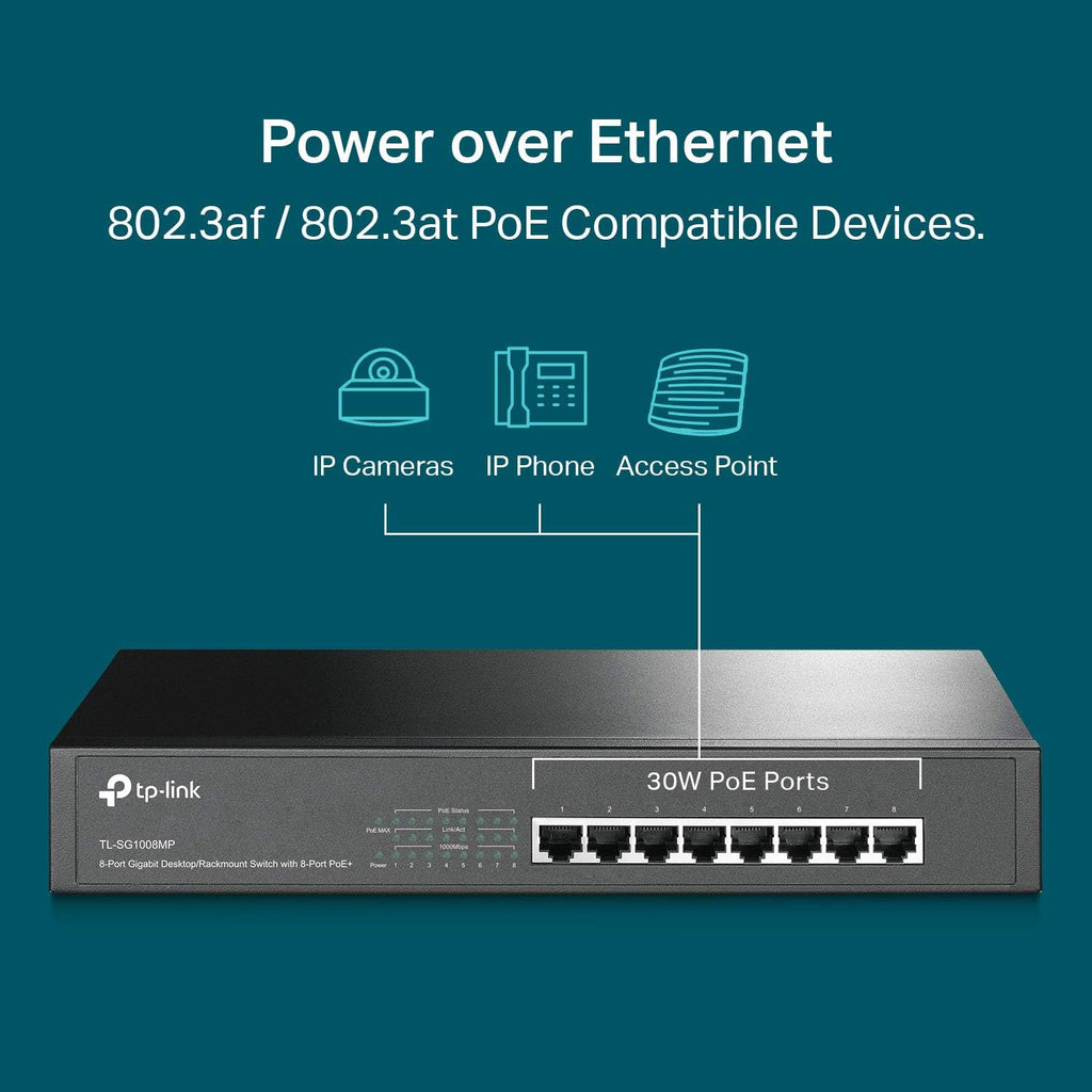 8 Port Gigabit PoE Switch | 8 PoE+ Ports @126W | Plug & Play | Limited Lifetime Protection | Desktop/ Rackmount |