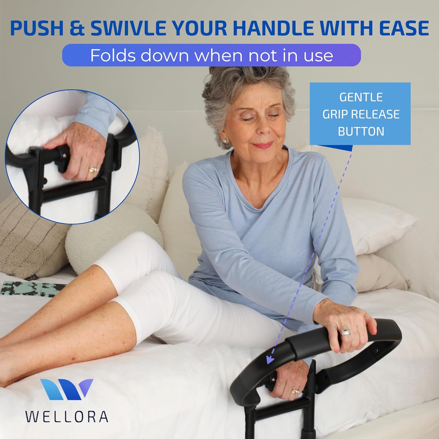 Sturdy Bed Rails for Elderly Adults Safety - Foldable & Adjustable Bed Rail - Supports up to 330lbs - Fit King