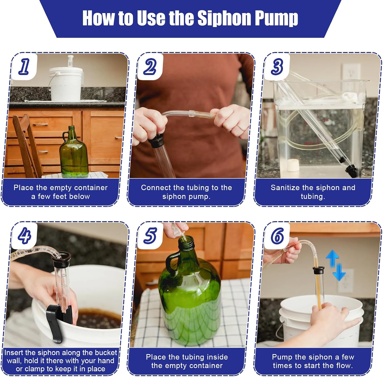 Siphon for Wine Making, Siphon Pump with 6 Feet of Tubing, Bottling Wand, Clamp, Bubble Airlock and Drilled Stopper