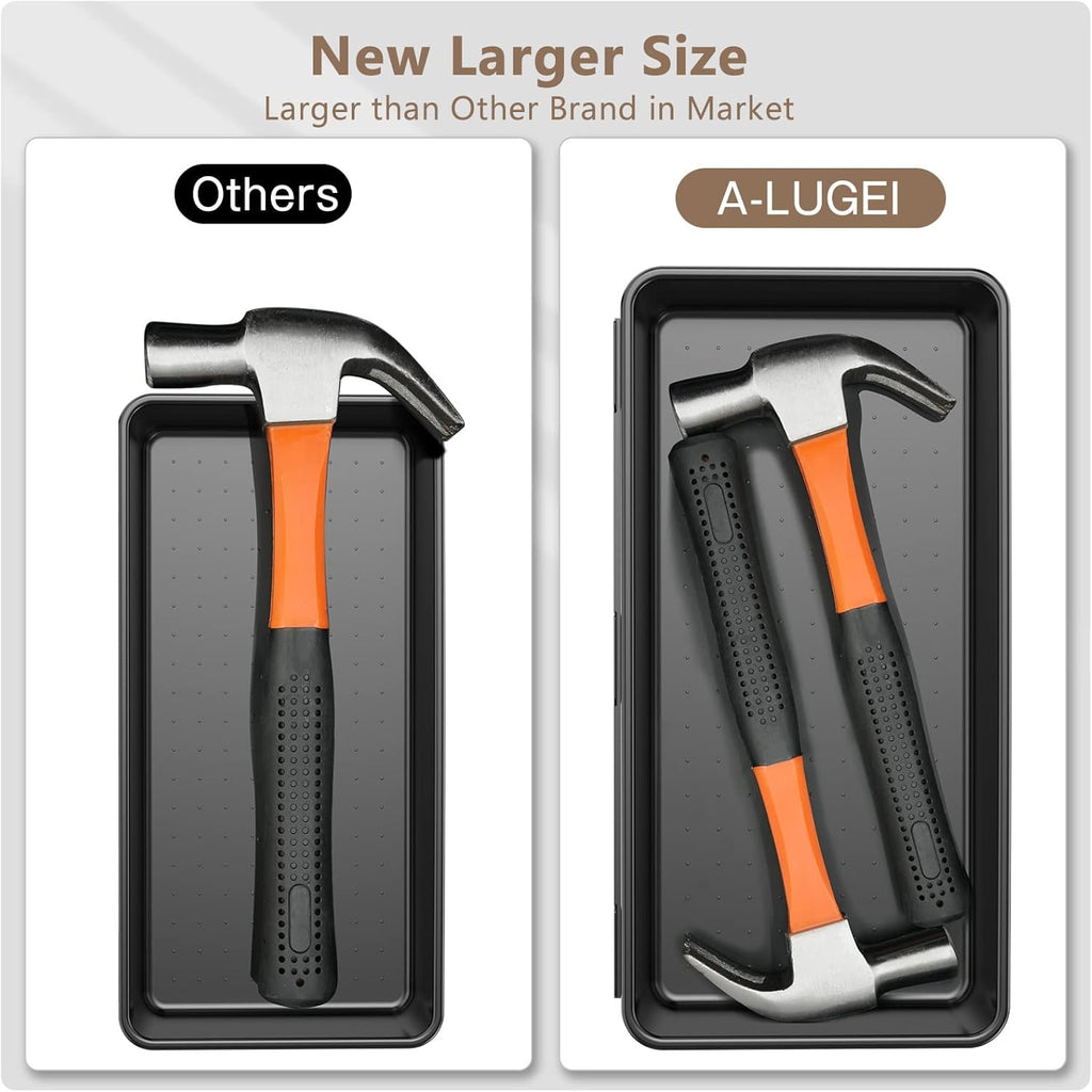 【𝟰𝟲𝗣𝗖𝗦 & 5 Size】 Tool Box Organizer Tray Divider Set, 【Black】 Bathroom Drawer Organizer Bin, Garage Organization and