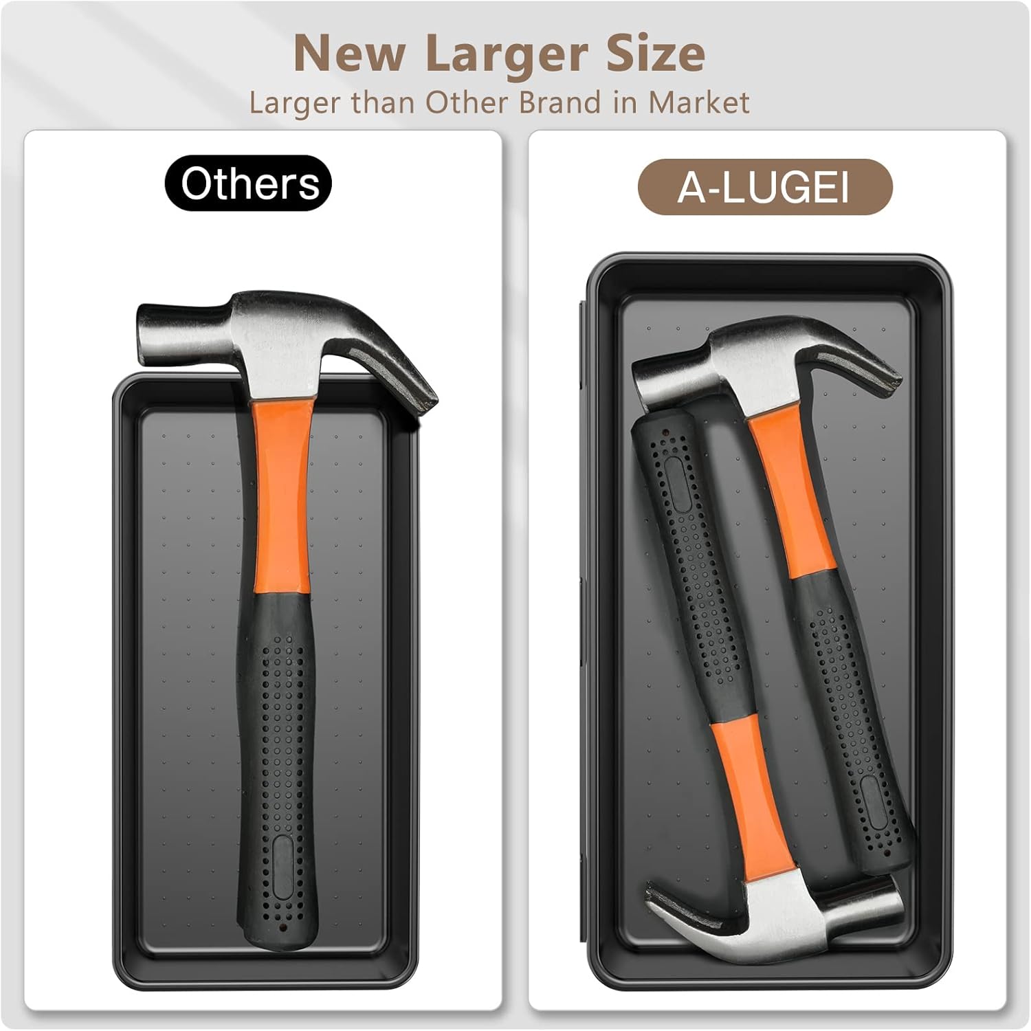 【𝟰𝟲𝗣𝗖𝗦 & 5 Size】 Tool Box Organizer Tray Divider Set, 【Black】 Bathroom Drawer Organizer Bin, Garage Organization and
