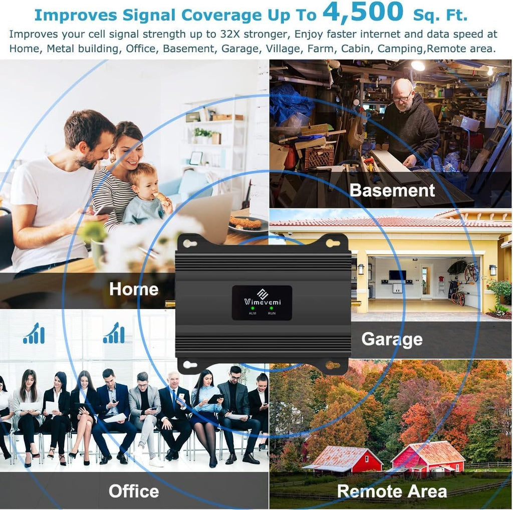 AT&T Cell Phone Signal Booster for 5G 4G LTE Band 12/17 | Up to 4000 Sq Ft Coverage for Home & Office | FCC Approved