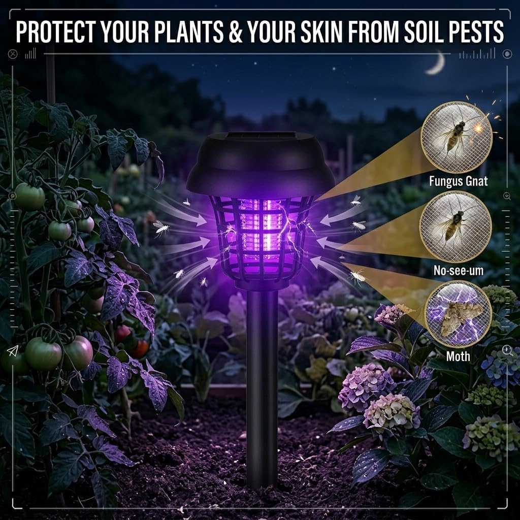 2026 Mosquito Repellent Outdoor Patio,4Pack Solar Bug Zapper Outdoor Mosquito Zapper for Small Flying Insect