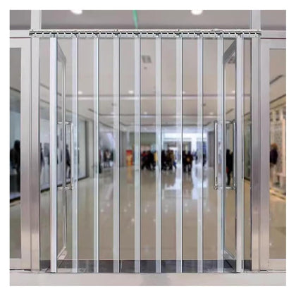 PVC Strip Door Curtain 2mm Vinyl Transparent Door Curtain, Waterproof Tarpaulin Curtain with Mounting Accessories