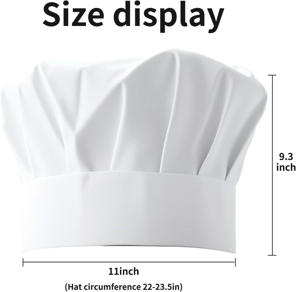 Chef Hat and Apron Set,Durable Bib Apron with 2 Pockets & Matching Hat，Perfect Chef Costume for Man and Woman,Chef