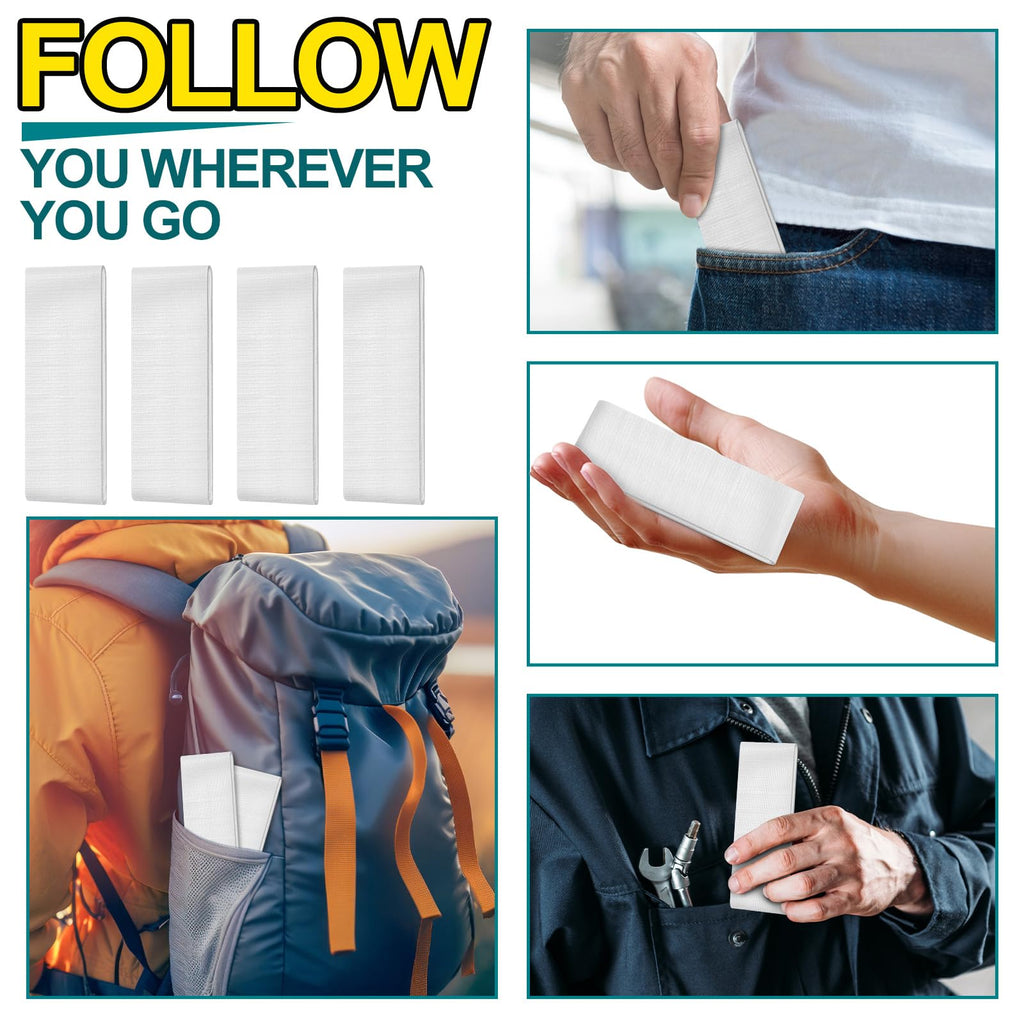 4 Pcs 1.77" x10 ft Travel Duct Tape Mini Pocket Size Roll, White