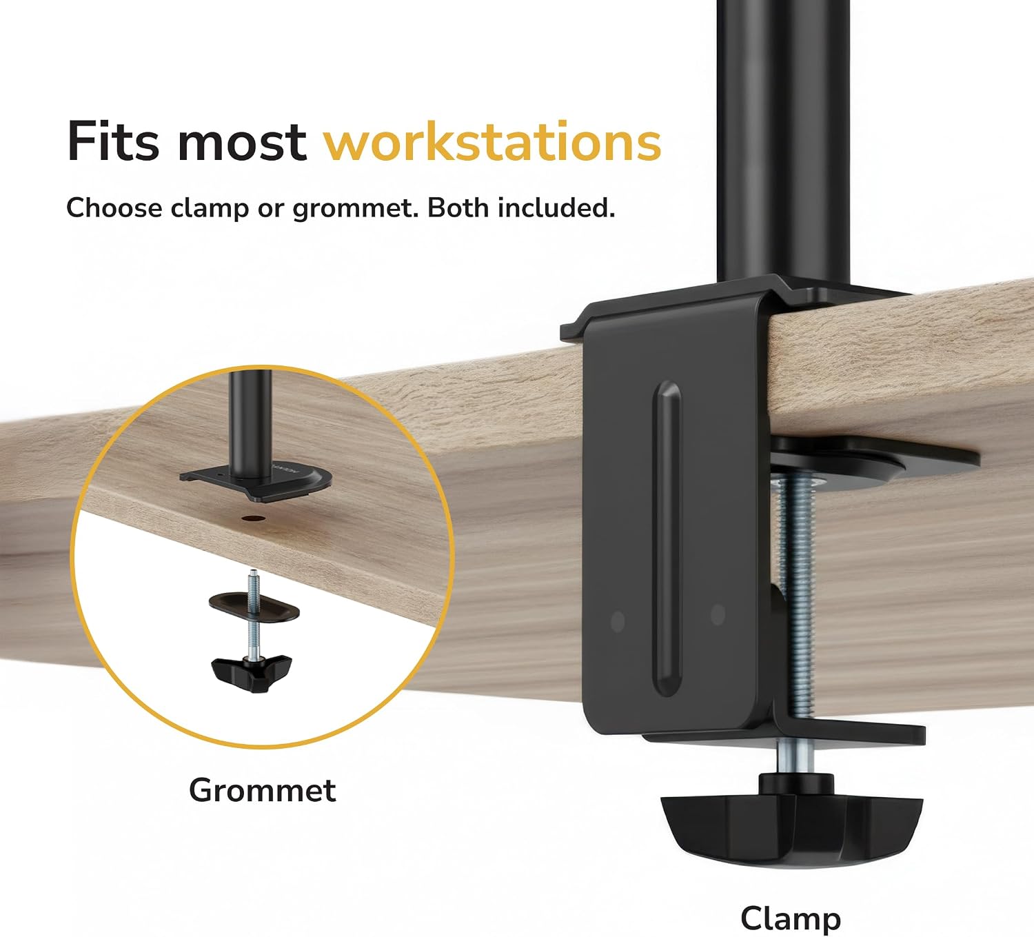 Mount-It Dual Monitor Arm, Heavy Duty Desk Mount for 2 Screens 13-32 in | Up to 19.8 lbs Each, Full Motion Tilt
