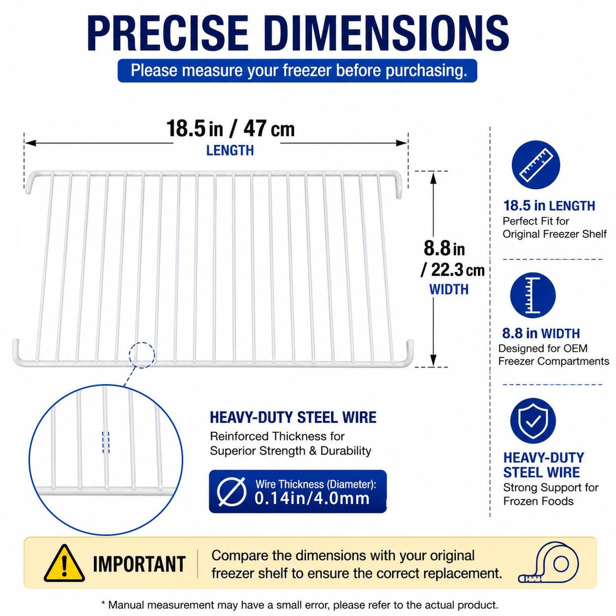 632446 Shelf Wire Freezer Refrigerator Freezer Compatible with Norcold