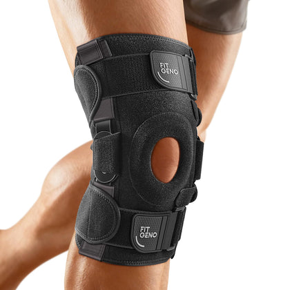 Hinged Knee Brace for Meniscus Tear: Adjustable Knee Support for Knee Pain w/Side Stabilizers & Hinges for Injury or