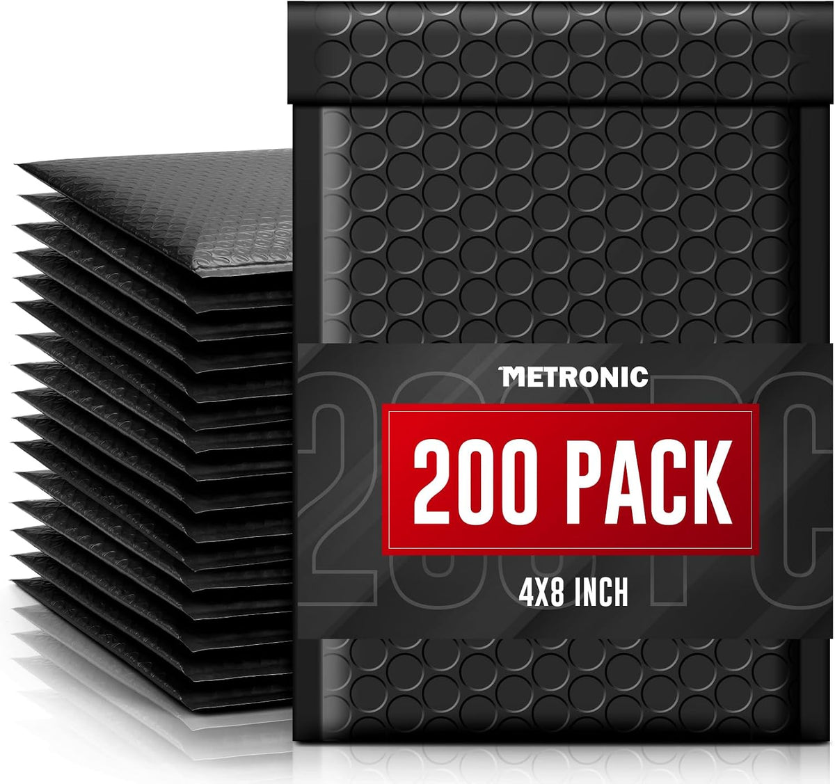 Black Bubble Mailers 4x8 Inch 200 Pack Small Padded Envelopes