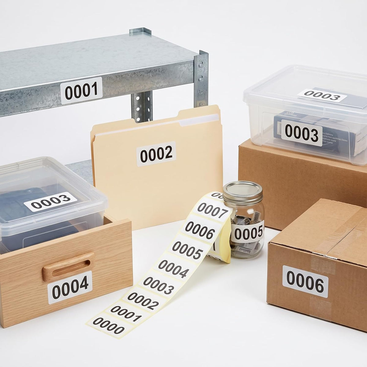 Consecutive Numbered Stickers, 1-1000 Self-Adhesive Inventory Labels, 1.97 x 1.18 Inch