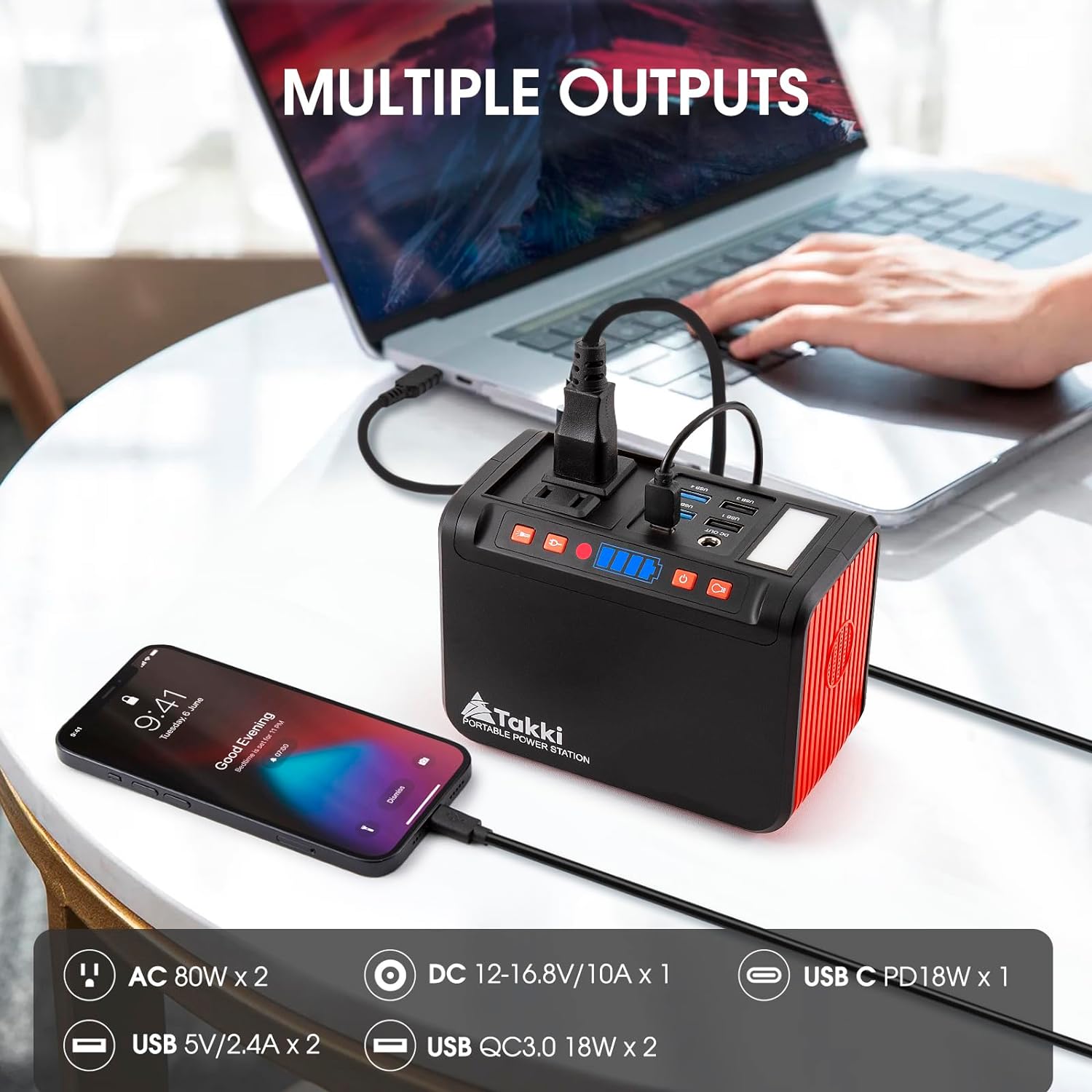 111Wh Portable Solar Generator Power Station with 21W Foldable Solar Panel, 120W Peak Solar Charger Power Bank with