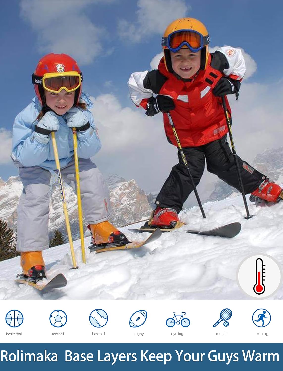 2-Set Boys Thermal Underwear Set Fleece Lined Compression Long Johns | Ultra-Soft Warmth, High Elasticity, Quick-Dry