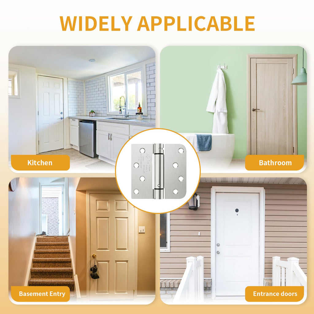 2 Pack Spring Hinges Self Closing 4 Inch, Self Closing Door Hinges