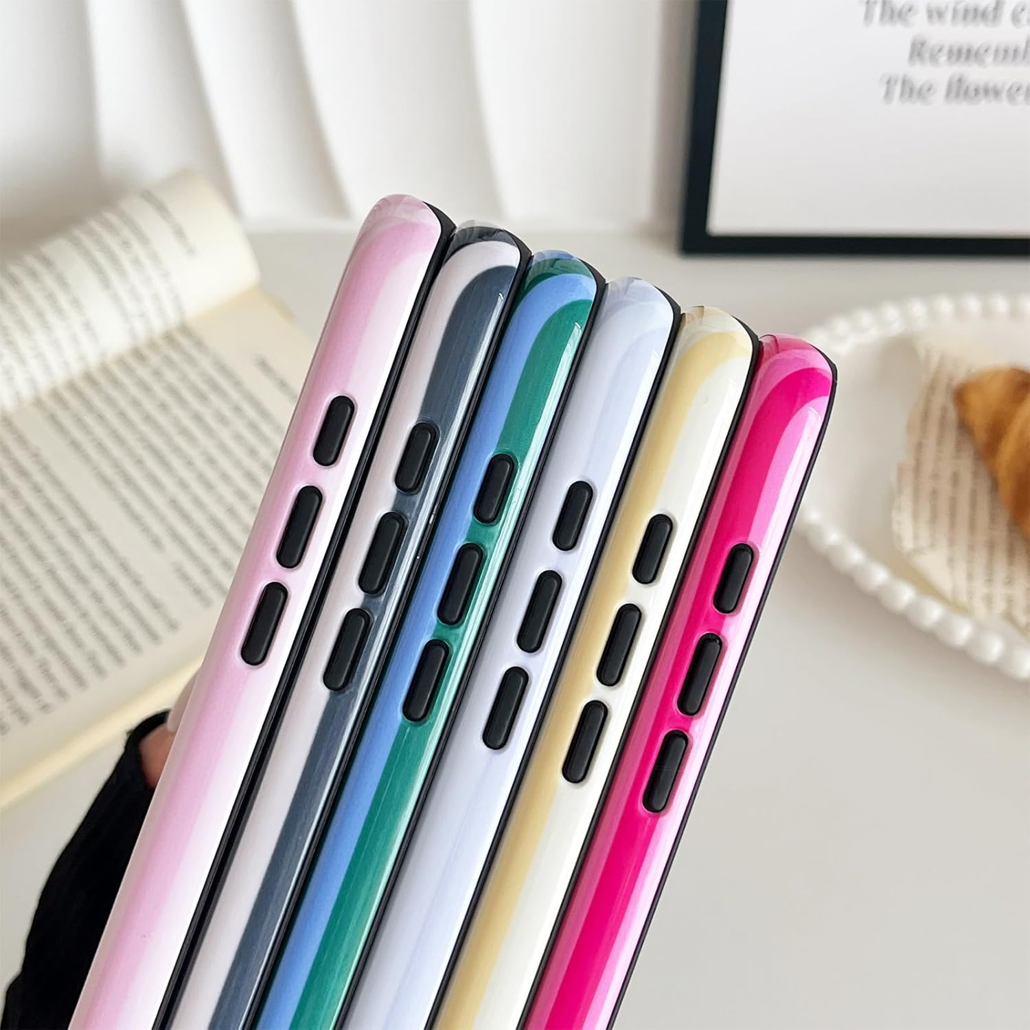 Compatible with iPhone 16 Case, Cute Fashion Aesthetic Striped Pattern Cover for Women, Shockproof Soft TPU and Hard