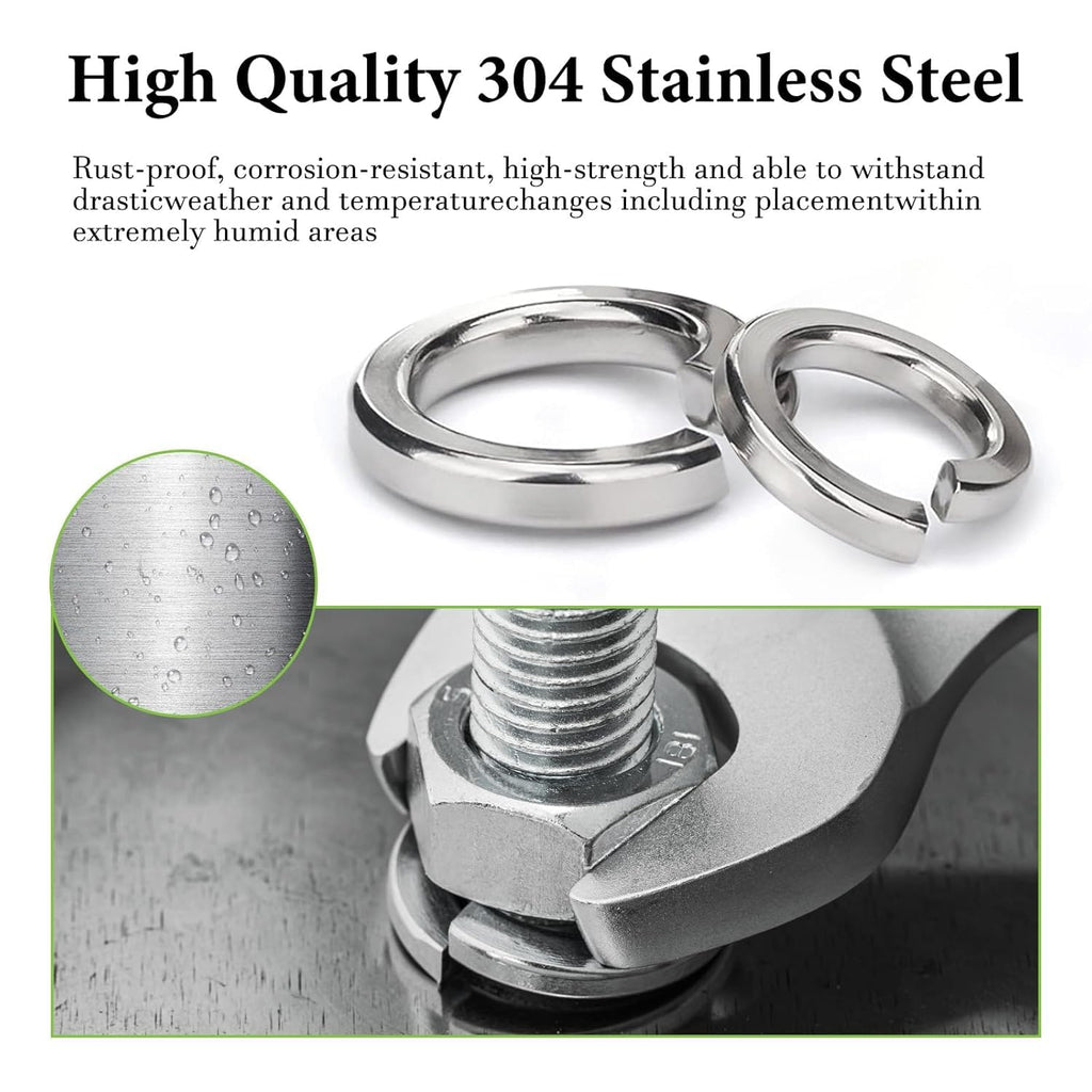 SAE & Metric Split Spring Lock Washer Assortment kit 304 SS 1780Pcs