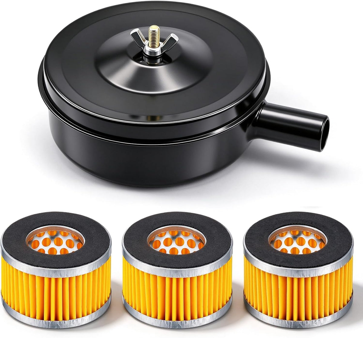 1/2" PT 20mm Thread Air Compressor Silencer Intake Filter Sound Muffler with a Replacement Element H-076