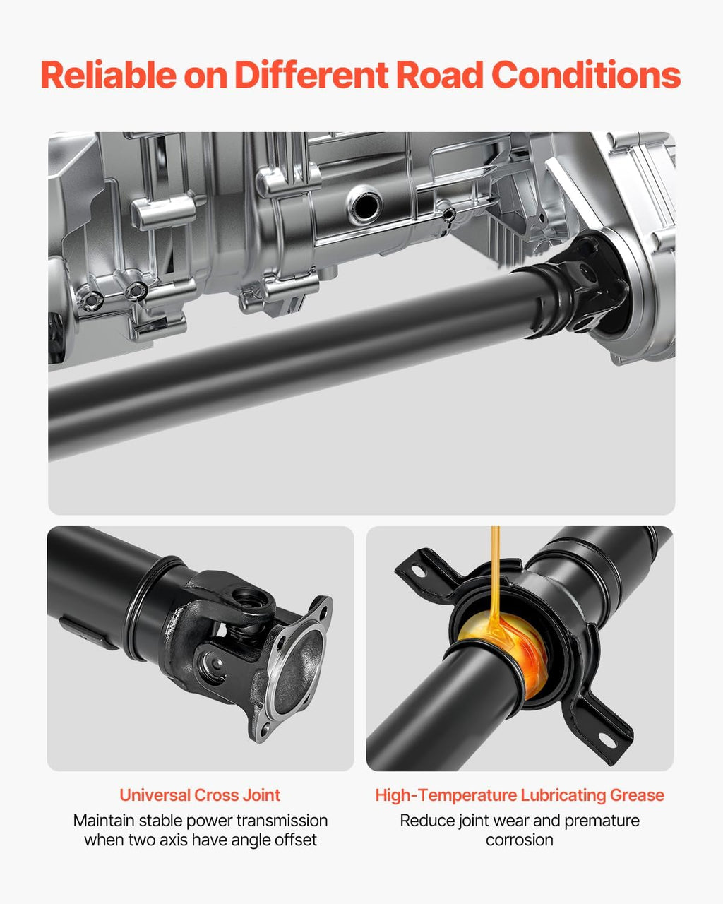 VEVOR Rear Drive Shaft, 83.0"-84.1" Prop Shaft Driveshaft Assembly Compatible with 1997-2001 Honda CR-V 2.0L L4 4WD, Replace #936-003 65-4002 40100-S10-A01 40100-S10-003 936003 654002