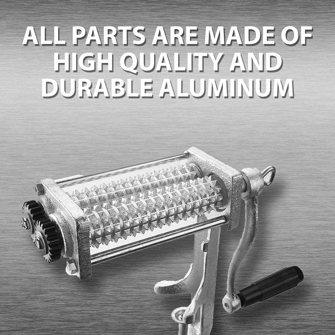 Heavy Duty Meat Tenderizer Cuber - Steak Flatten Tool, Commercial Grinder Attachment, Clamp-on Rolling Tenderizer