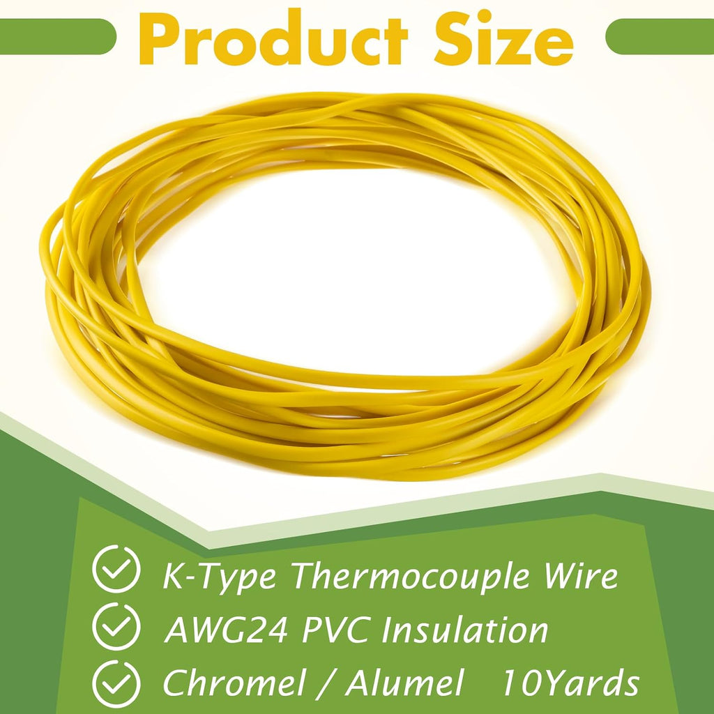 Relaxweex K-Type Thermocouple Wire Awg 24 Solid W. PVC Insulation