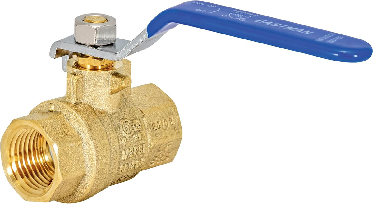 Eastman 1/2 Inch IPS Heavy Duty Full Port Ball Valve, Brass Plumbing Fitting, 20045LF