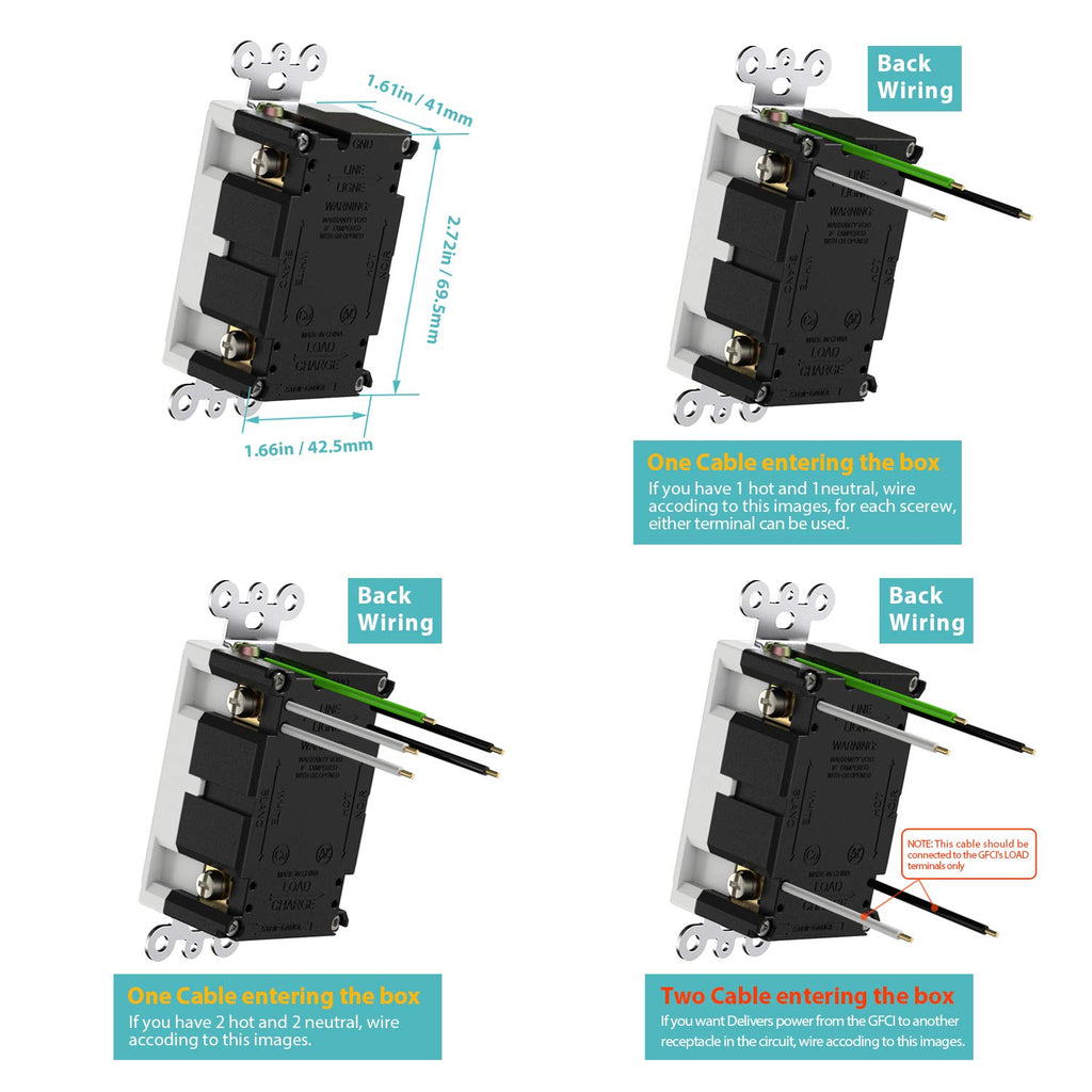 [10 Pack] WEBANG Self-Test GFCI Outlets, Tamper-Resistant and Weather-Resistant, GFCI Receptacle with LED Indicator