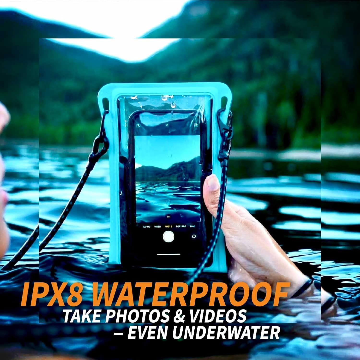 Waterproof Phone Pouch w/Long Lanyard | IPX8 Adventure Grade Cellphone Dry Bag Case, Fits iPhone 15 Pro Max,14 Pro