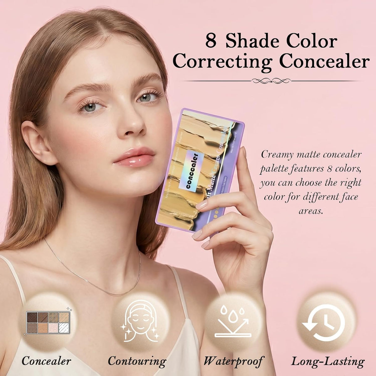 8 Shade Color Correcting Concealer Palette Undereye Cream Matte Concealer