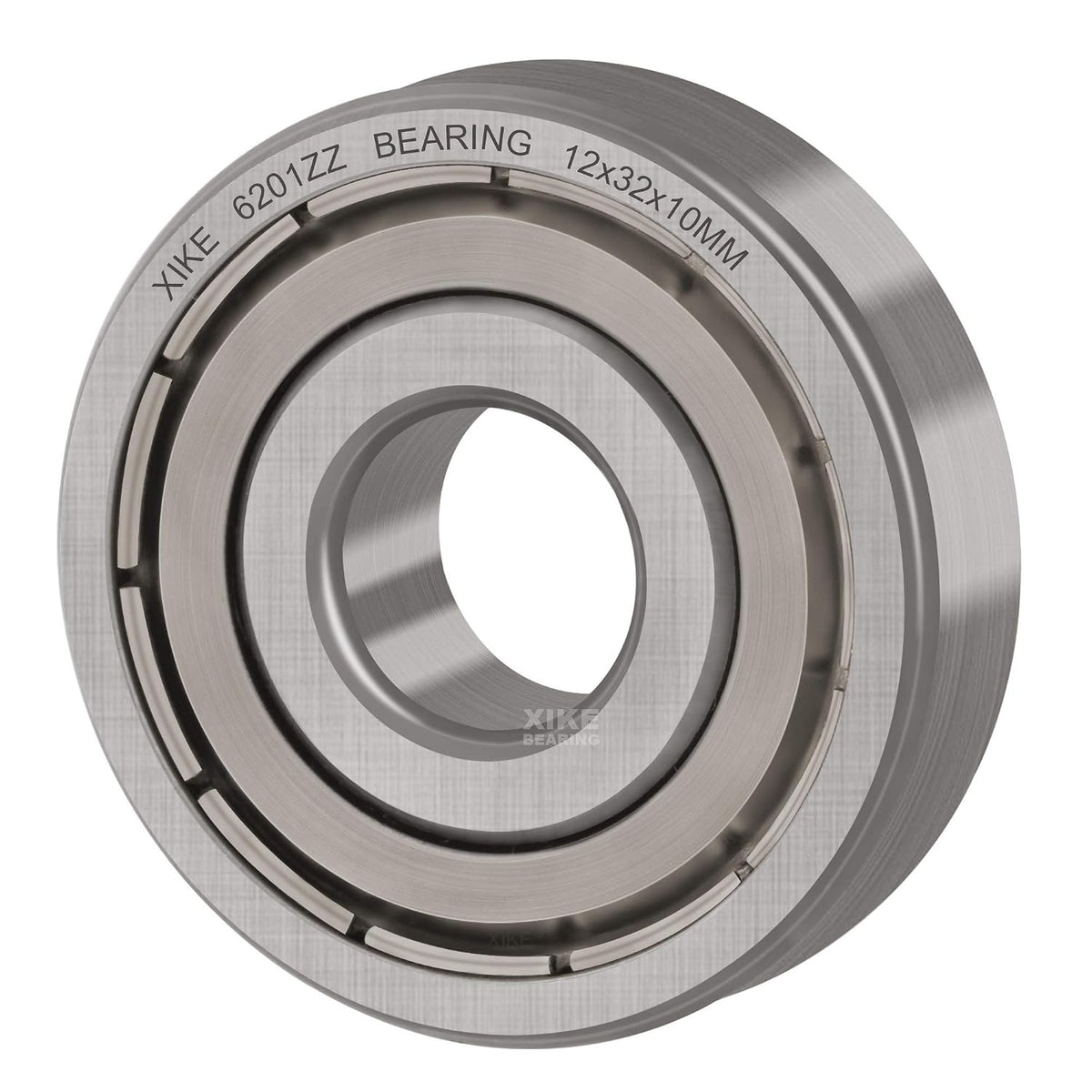 XiKe 6201ZZ Shielded Ball Bearings, 12x32x10mm Chrome Steel, 4 Pack