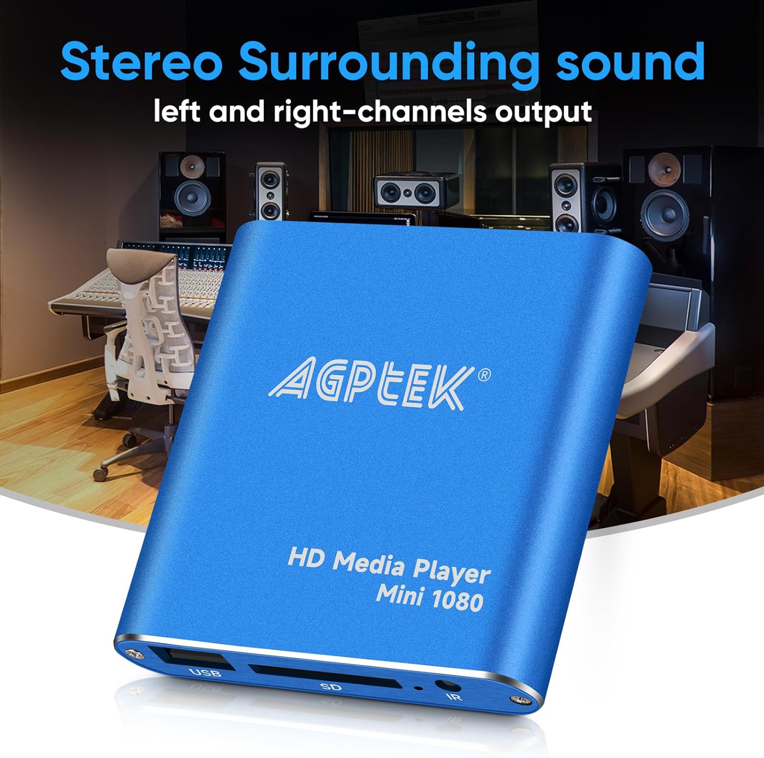 HDMI Media Player, Blue Mini 1080p Full-HD Ultra HDMI MP4 Player | for -MKV/RM/ MP4 / AVI etc- HDD USB Flash