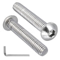 VGBUY 25Pcs 5/16-18 x 1-1/4" Button Head Socket Cap Bolts Screws, 304 Stainless Steel 18-8, Allen Hex Drive, Bright Finish, Fully Threaded, Hex Spanner Included
