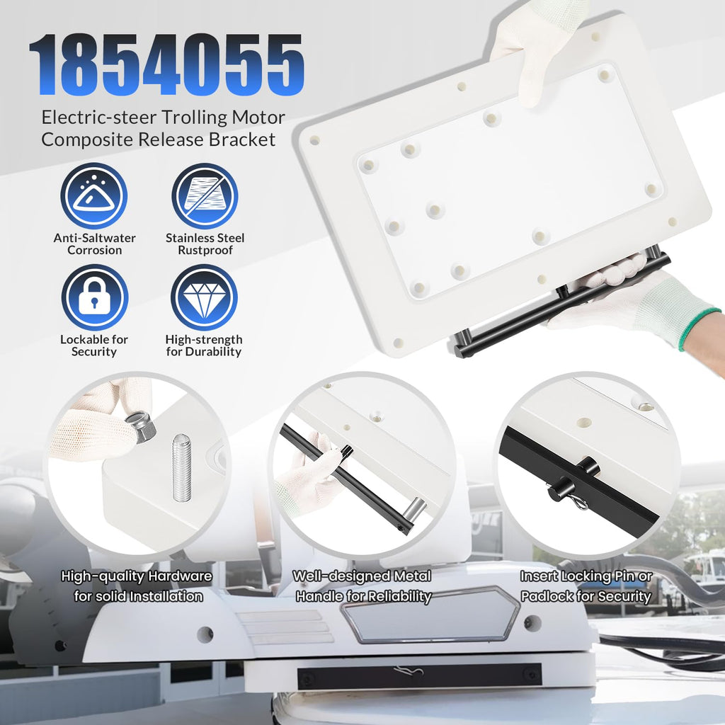 1854055 RTA-55 Quick Release Bracket for Quest Trolling Motors, White