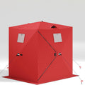 Pop-Up Ice Fishing Tent, 2 Person Portable Hub-Style Insulated Ice Fishing Shelter with Carrying Bag, Zippered Door