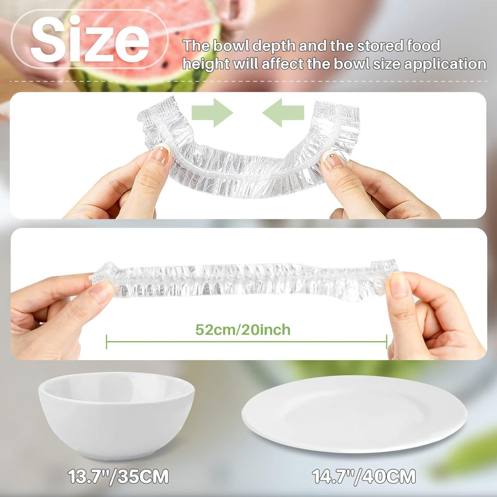 100 Bowl Covers Bread Proofing - Extra Large Plastic Wrap for Food