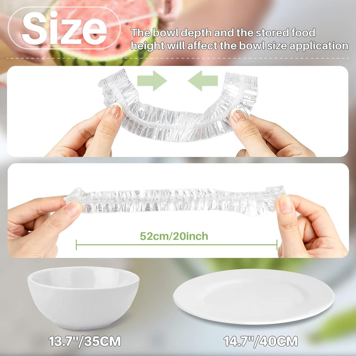 100 Bowl Covers Bread Proofing - Extra Large Plastic Wrap for Food