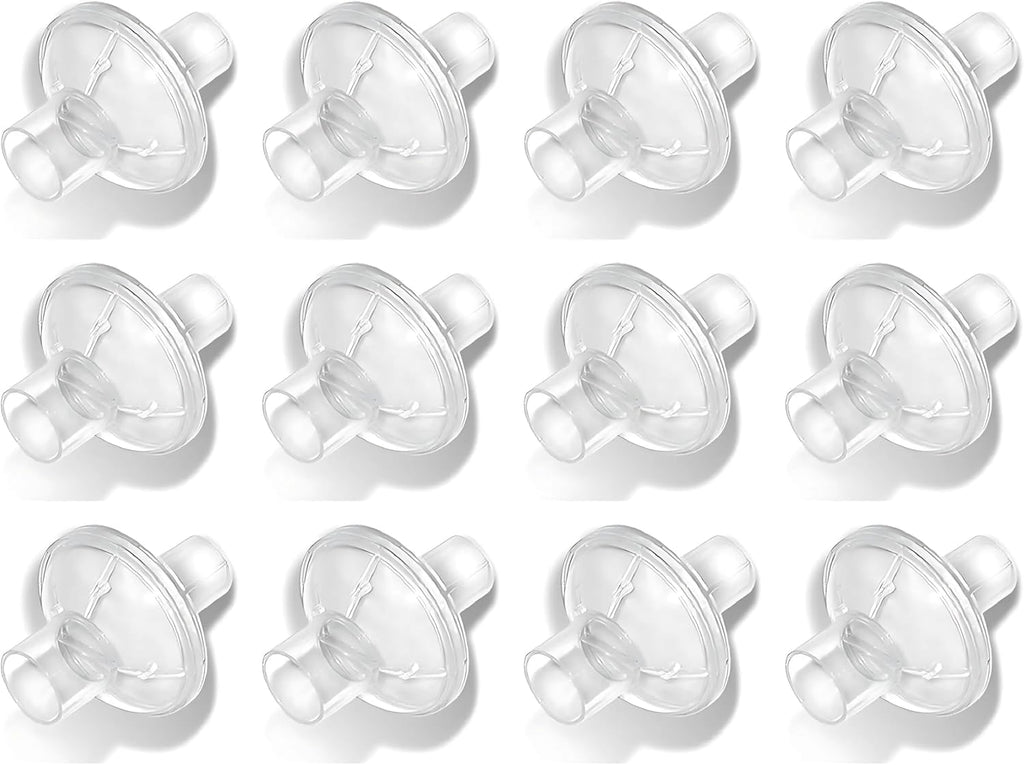 12-Pack Universal CPAP Inline Viral Filter for ResMed, Dreamstation CPAP BiPAP Machines Standard Tubing Outlet 22 mm