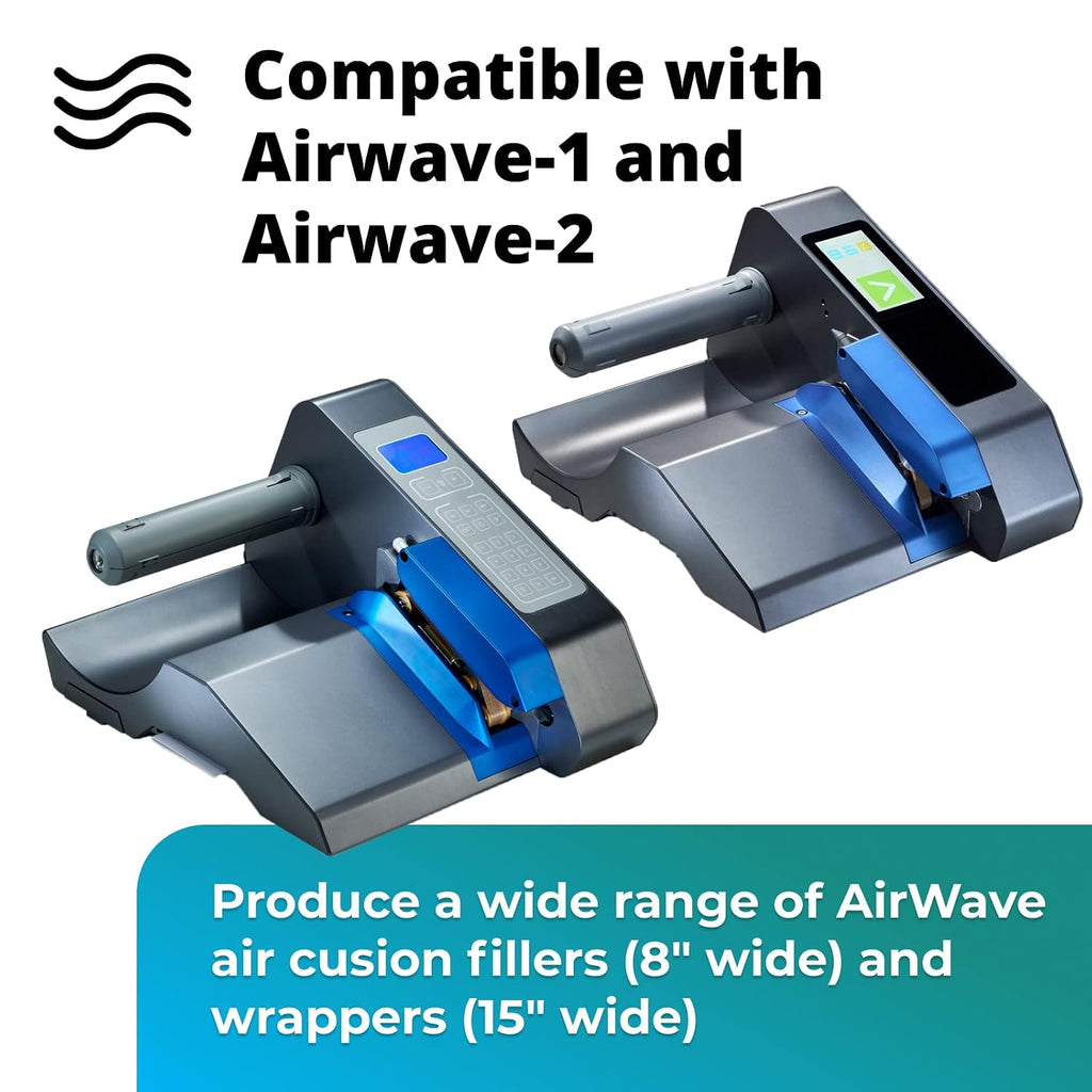 EcoWave-7.1 Air Pillows for Packaging, 8" Wide and 1725' Long CO2-Neutral Film (1 Roll) - Earth-Friendly Packing Air
