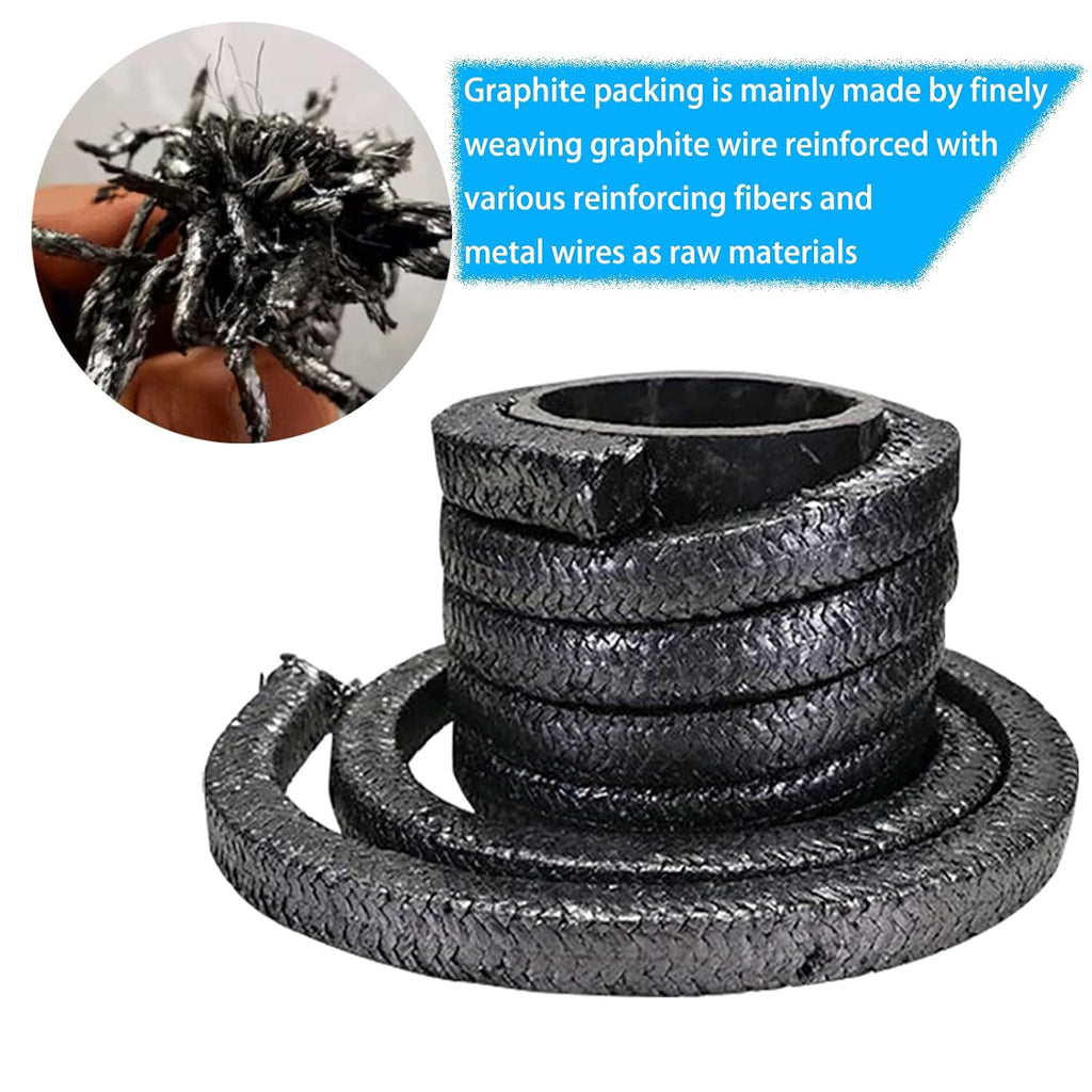 Flexible Graphite Braided Compression Packing ，for Pump Valve or Mechanical Seal 1/2" x1/2",10 feet