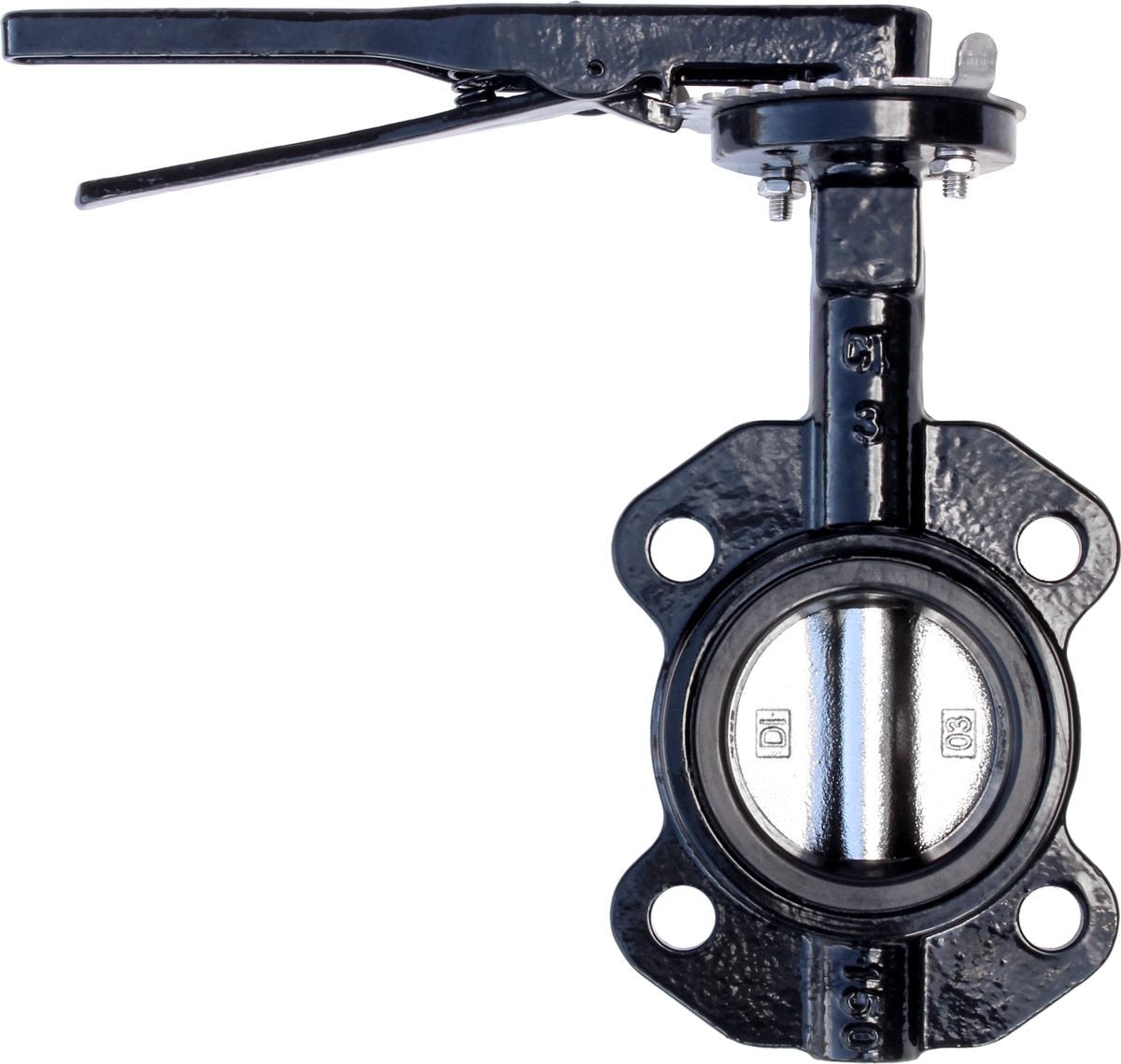 RKLO3 Cast Iron Butterfly Valve, Lever Style, EPDM, Black, 3"