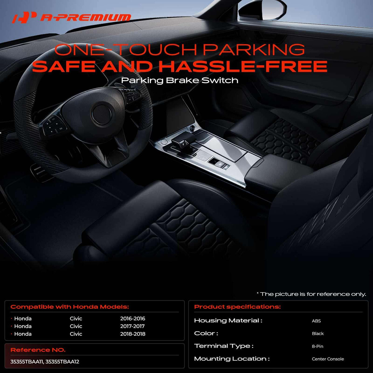 A-Premium Parking Brake Switch Compatible with Honda
