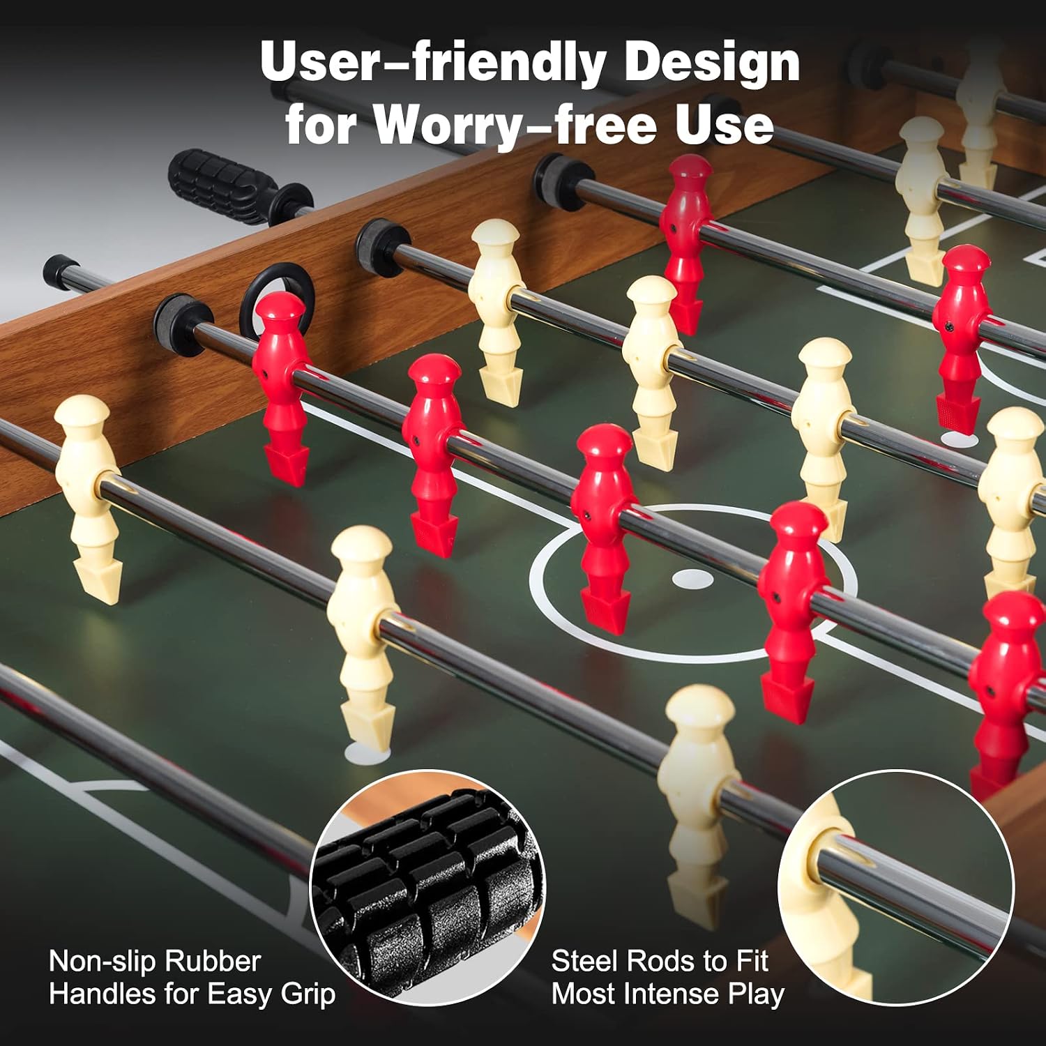 48 Inch Multi Game Table, 3-in-1 Adult Size Foosball, Pool Table, Slide Hockey Table, Combo Table Set w/Billiard