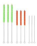 9PCS Reusable Long Colored Straw Cleaner Brush Set 12" Bendable